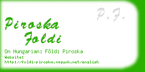 piroska foldi business card